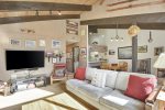 Mammoth Rental Chateau Blanc 30 - Open Floor Plan with Living Room, Dining Room and Kitchen